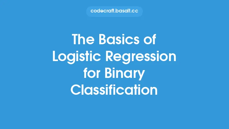 The Basics of Logistic Regression for Binary Classification Thumbnail