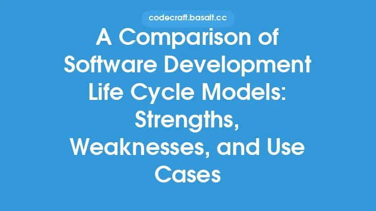 A Comparison of Software Development Life Cycle Models: Strengths, Weaknesses, and Use Cases Thumbnail