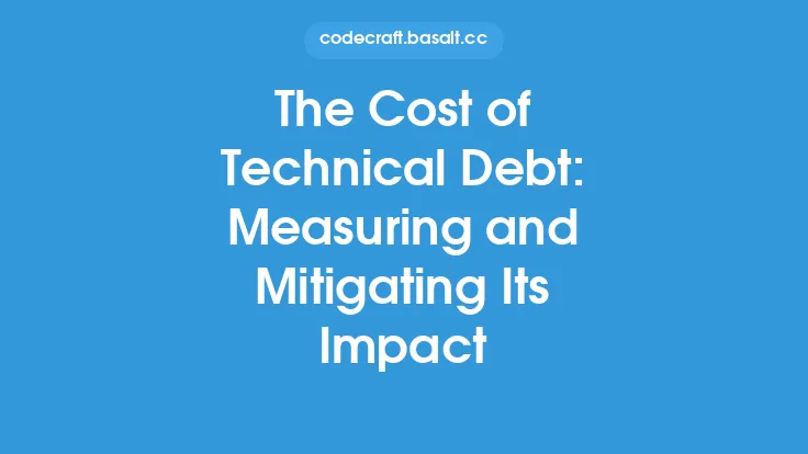The Cost of Technical Debt: Measuring and Mitigating Its Impact Thumbnail