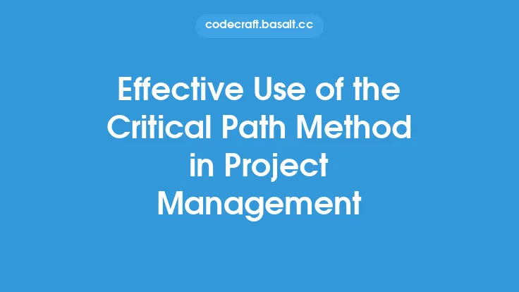 Effective Use of the Critical Path Method in Project Management Thumbnail