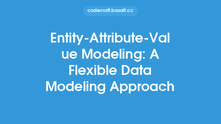 Entity-Attribute-Value Modeling: A Flexible Data Modeling Approach Thumbnail