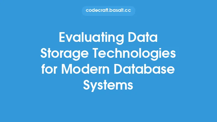 Evaluating Data Storage Technologies for Modern Database Systems Thumbnail