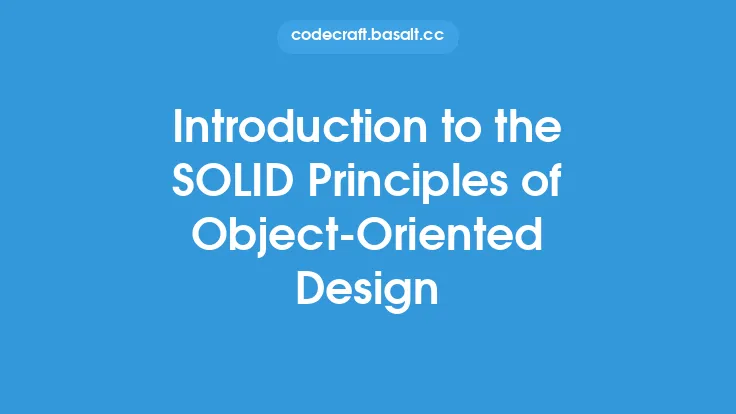Introduction to the SOLID Principles of Object-Oriented Design Thumbnail