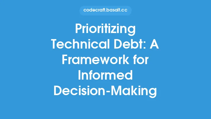 Prioritizing Technical Debt: A Framework for Informed Decision-Making Thumbnail