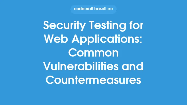 Security Testing for Web Applications: Common Vulnerabilities and Countermeasures Thumbnail